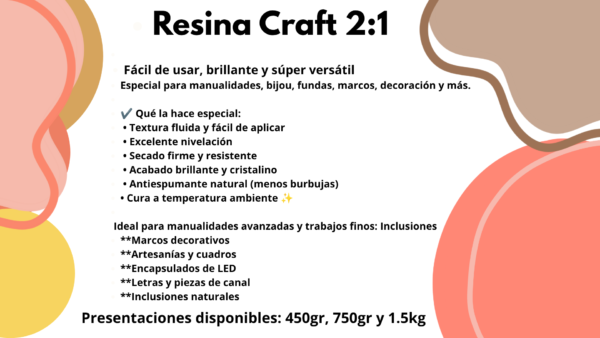 Diseño sin título (1) Resina Craft (2:1) 450gr - Manualidades - Artesanías - Joyería en resina epoxi