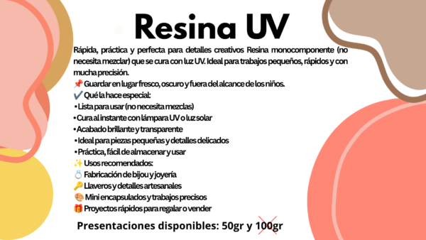 Resina UV 50gr - Para Menores Espesores