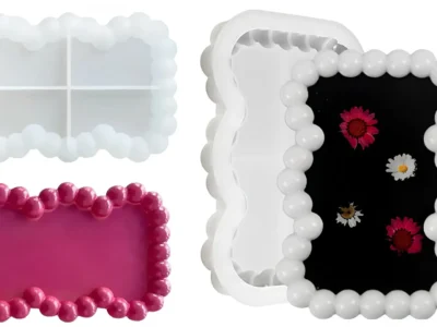 Molde de silicona Bandeja rectangular irregular borde de burbujas