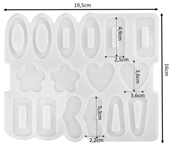 Molde de silicona broches de pelo x16