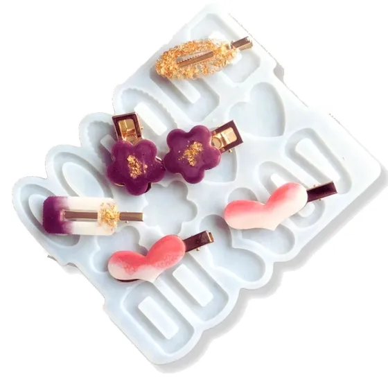 Molde de silicona broches de pelo x16