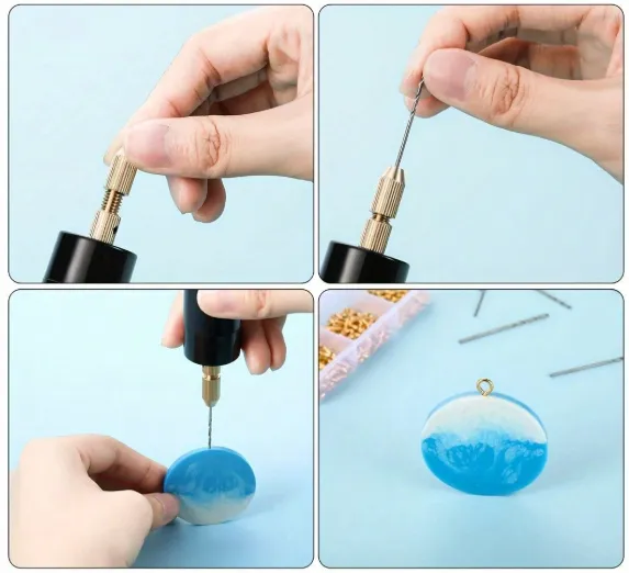 Taladro Eléctrico USB Para Resina Incluye Mechas Tornillo Pitones - Mini Torno para Manualidades