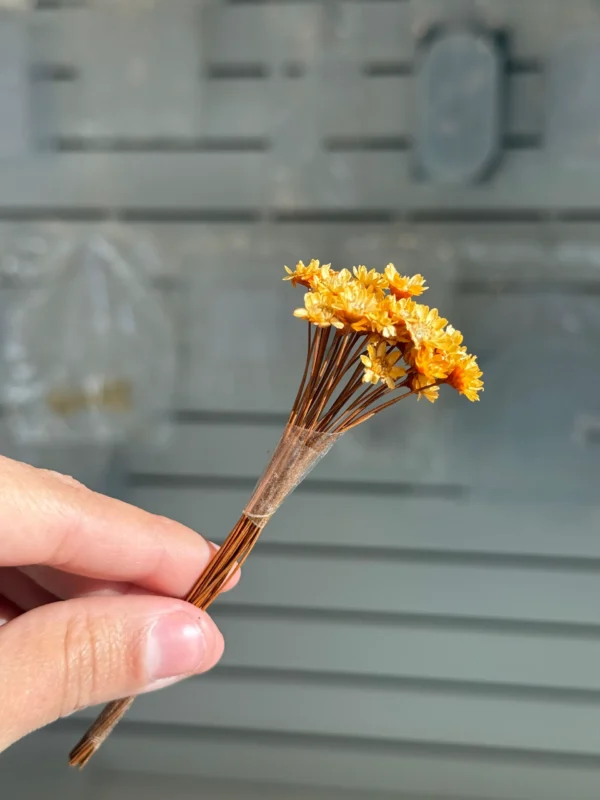 Flores Secas Diamantinas para Resina Epoxi NARANJAS - Ramo de flores 30 unidades