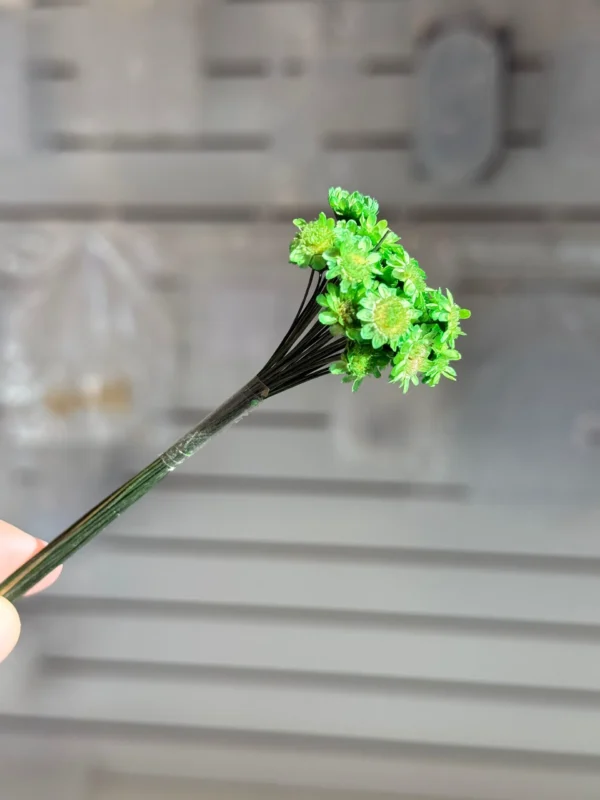Flores Secas Diamantinas para Resina Epoxi VERDE - Ramo de flores 30 unidades