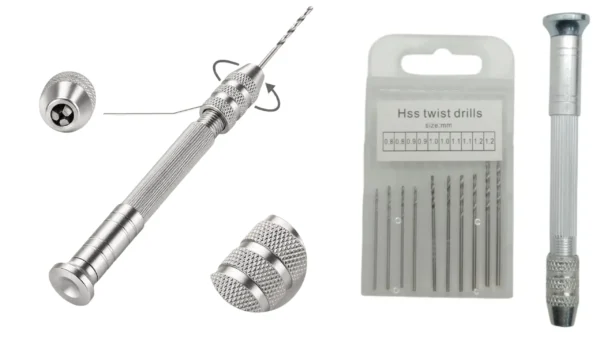 Mini Taladro Manual Con 10 Mechas Para Joyería en Resina - Mini Torno manual