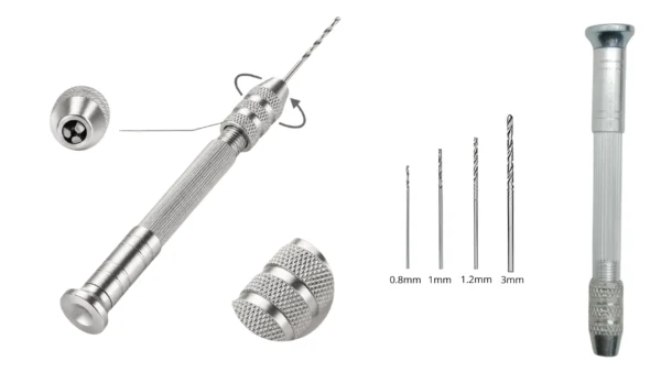 Mini Taladro - Torno Manual para Joyería en Resina Epoxi - Bijou con 4 mechas