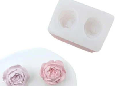 Molde-2-Rosas-Grandes-muestra Molde de silicona para vela y yeso 2 Rosas Medianas