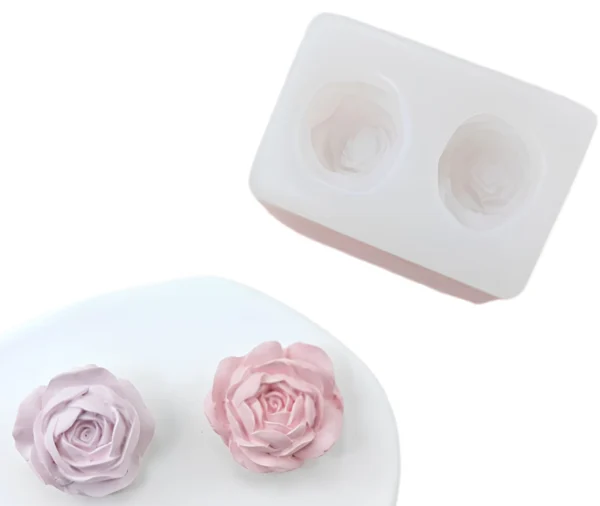 Molde-2-Rosas-Grandes-muestra Molde de silicona para vela y yeso 2 Rosas Medianas