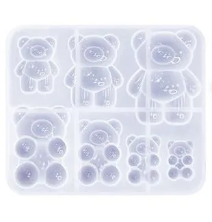 Molde de silicona 7 ositos diferentes medidas