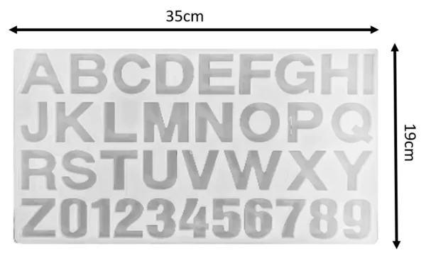 Molde de silicona ABC y Números Derecho - Abecedario derecho