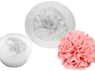 Molde-Clavel-grande-muestra Molde de silicona para velas y yeso Flor Clavel grande