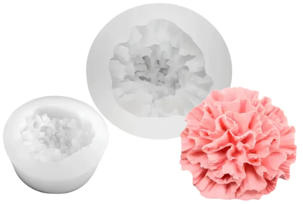Molde de silicona para velas y yeso Flor Clavel grande
