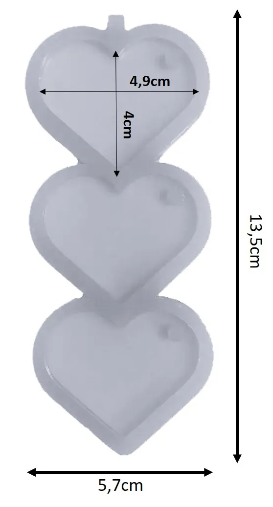 Molde de silicona CORAZÓN X3