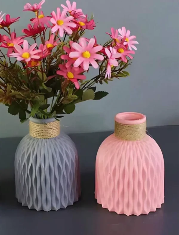 Molde de Silicona Florero Ondulado Minimalista para Resina, Yeso y Cemento Creativo