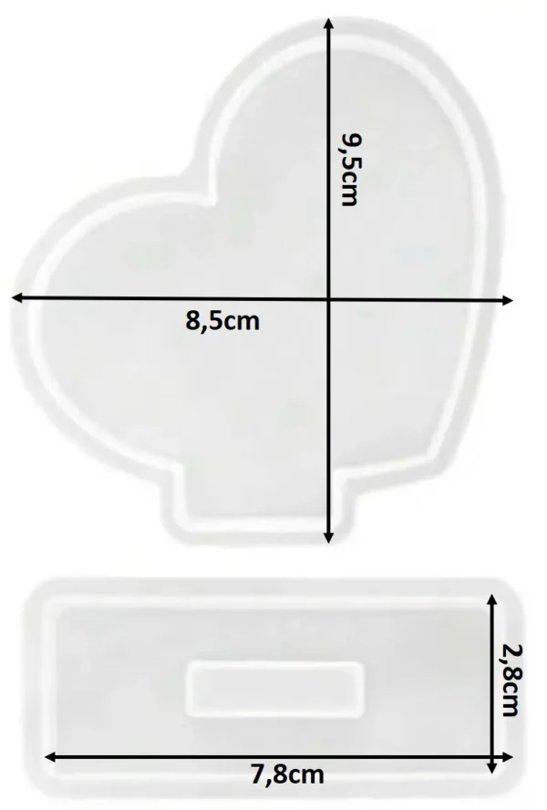 Molde de Silicona Marco de Fotos en Forma de Corazón Acostado para Resina Epoxi