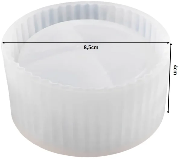 Molde de Silicona Caramelera Rayada sin Tapa para Resina, Yeso y Cemento Creativo