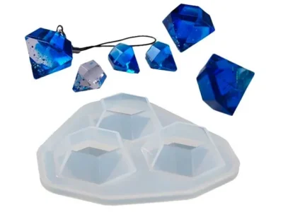 Molde de silicona 3 diamantes - Joyería en resina epoxi