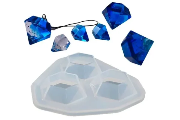 Molde de silicona 3 diamantes - Joyería en resina epoxi