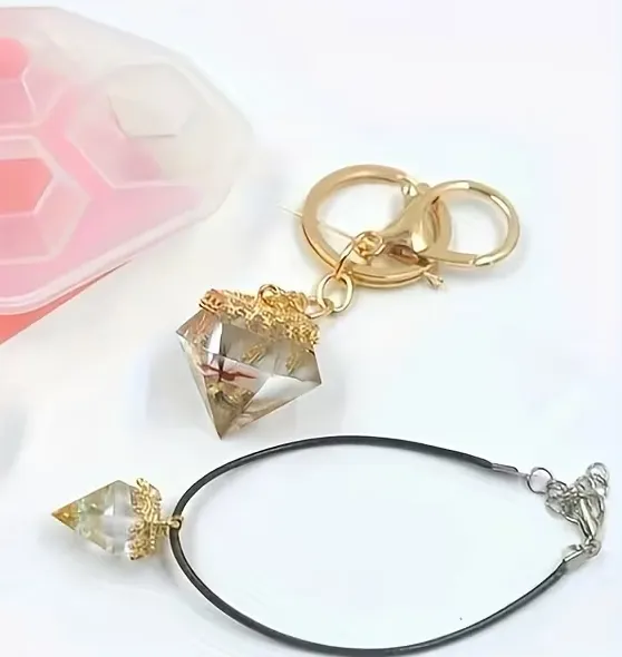 Molde de silicona 3 diamantes - Joyería en resina epoxi