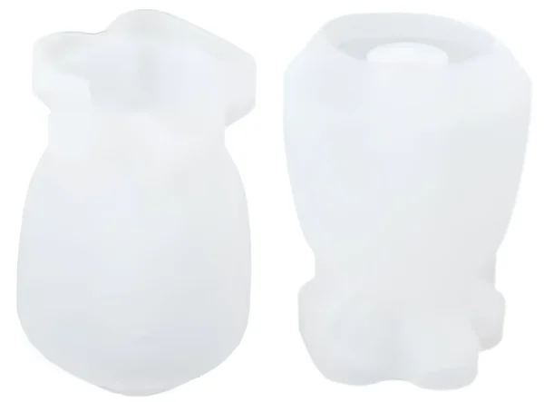 Molde de silicona florero con boca ondulada