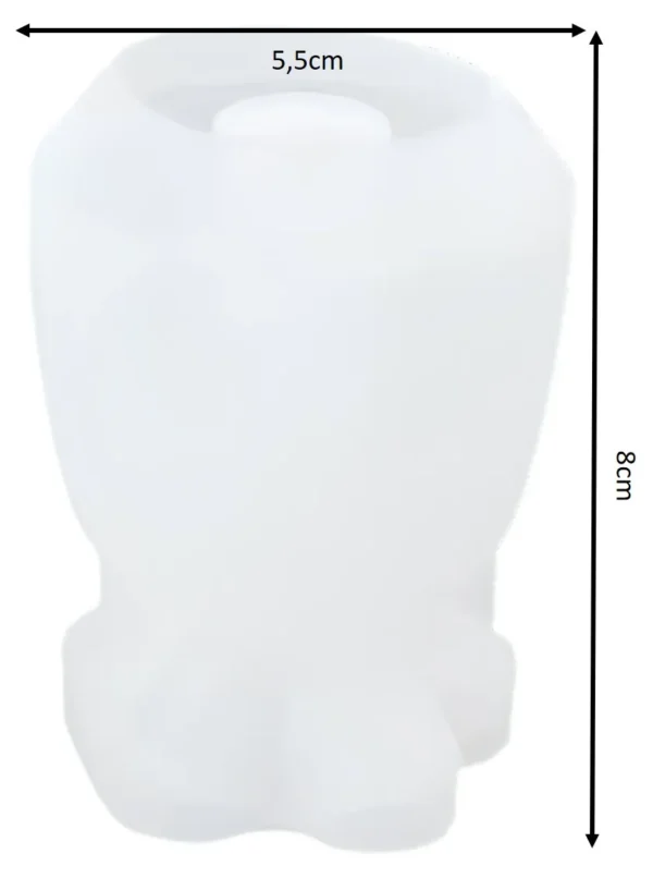 Molde de silicona florero con boca ondulada