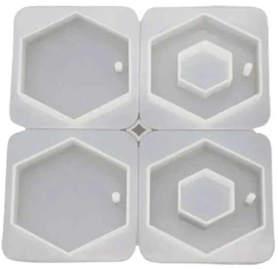 Molde de silicona llaveros hexagonales X4