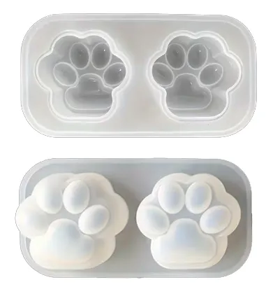 Molde de silicona huellitas gato-perro x2