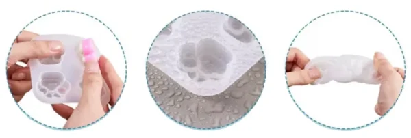 Molde de silicona huellitas gato-perro x4