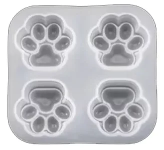 Molde-para-llavero-huellitas-x4 Molde de silicona huellitas gato-perro x4