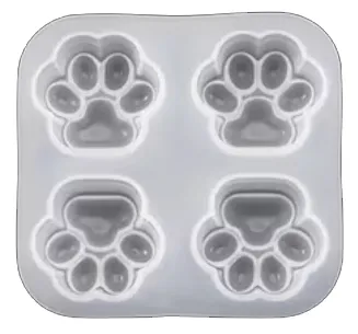 Molde de silicona huellitas gato-perro x4
