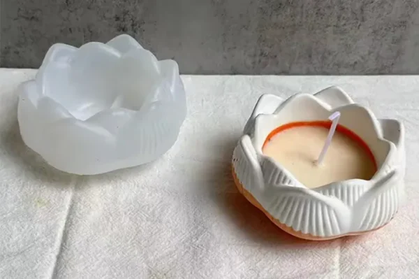 Molde de silicona porta vela flor de loto