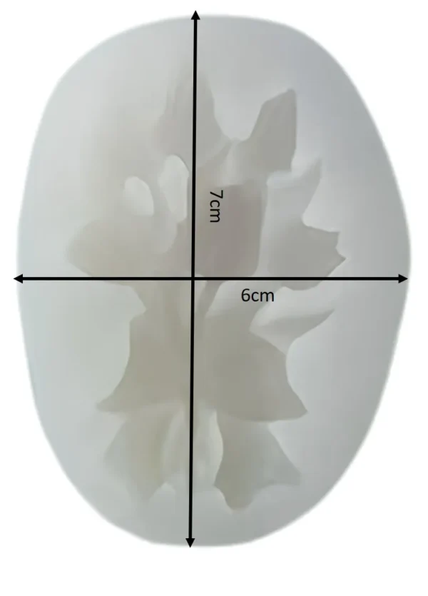 Molde-ramo-6-tulipanes-abiertos-medidas Molde de silicona para vela y yeso Ramo de 6 Tulipanes
