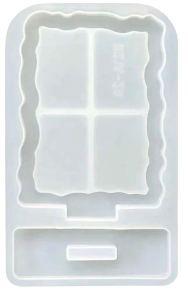 Molde de Silicona Marco de Fotos Cuadrado con Borde Irregular para Resina Epoxi, Yeso y Cemento Creativo