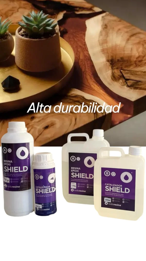 Resina Shield (3:1) 6kg - Revestimiento Mesada - Porcelanato Liquido - Pisos 3D