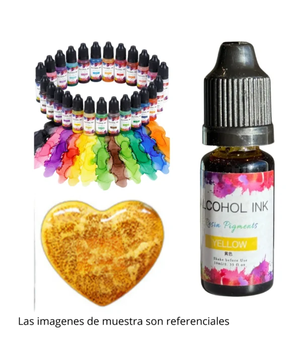 Pigmento Liquido al Alcohol de 10ml AMARILLO - Tinta al Alcohol para Resina Epoxi