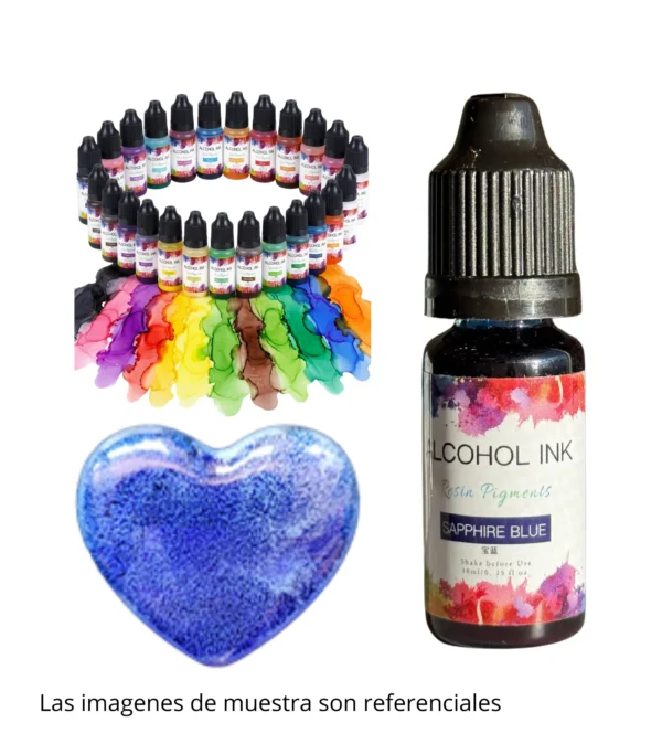 Pigmento Liquido al Alcohol de 10ml AZUL ZAFIRO - Tinta al Alcohol para Resina Epoxi
