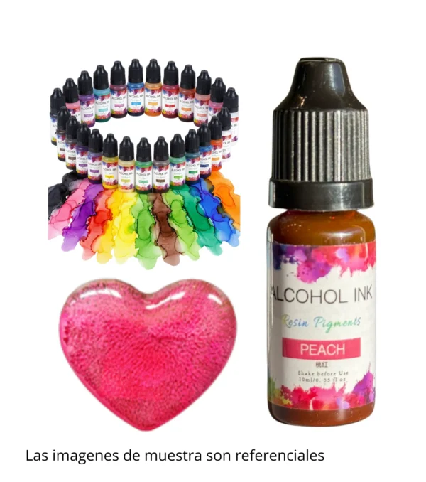 Pigmento-liquido-al-alcohol-10ml-durazno-muestra Pigmento Liquido al Alcohol de 10ml DURAZNO - Tinta al Alcohol para Resina Epoxi