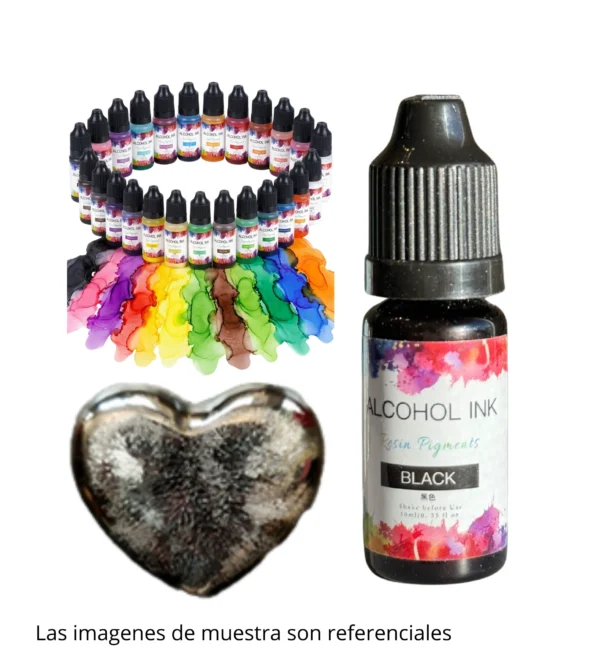 Pigmento Liquido al Alcohol de 10ml NEGRO - Tinta al Alcohol para Resina Epoxi