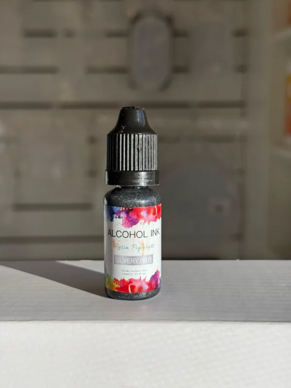 Pigmento-liquido-al-alcohol-10ml-plateado Pigmento Liquido al Alcohol de 10ml PLATEADO - Tinta al Alcohol para Resina Epoxi