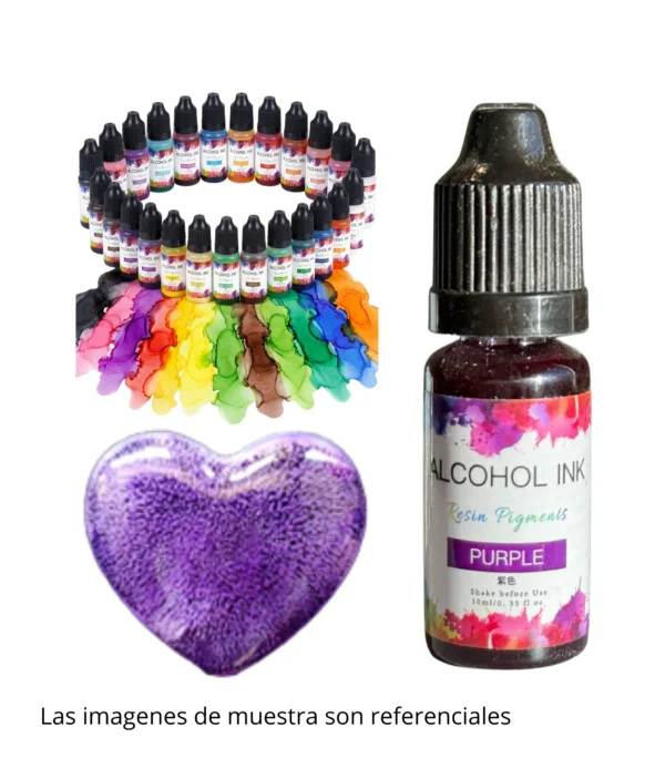 Pigmento Liquido al Alcohol de 10ml PURPURA - Tinta al Alcohol para Resina Epoxi