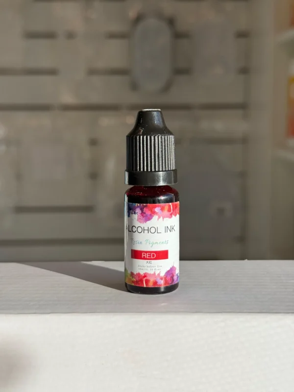 Pigmento Liquido al Alcohol de 10ml ROJO - Tinta al Alcohol para Resina Epoxi