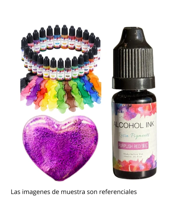 Pigmento Liquido al Alcohol de 10ml ROJO VIOLETA - Tinta al Alcohol para Resina Epoxi