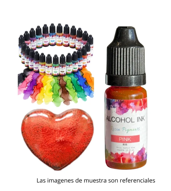 Pigmento Liquido al Alcohol de 10ml ROSADO - Tinta al Alcohol para Resina Epoxi