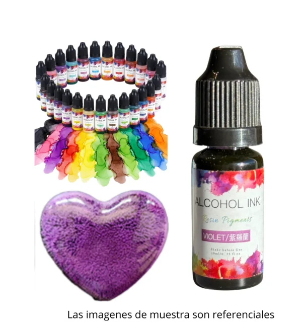 Pigmento Liquido al Alcohol de 10ml VIOLETA - Tinta al Alcohol para Resina Epoxi