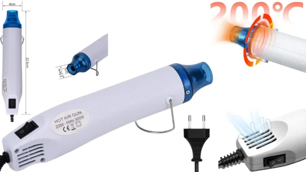 Pistola de Calor para Manualidades 300w - Pistola de Calor para Resina Epoxi y Velas - Pistola de aire 220v