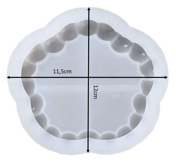 Molde de silicona Posa vaso Pentagonal borde de burbujas