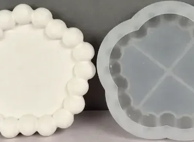 Posa-vaso-Pentagonal-burbuja-muestra- Molde de silicona Posa vaso Pentagonal borde de burbujas