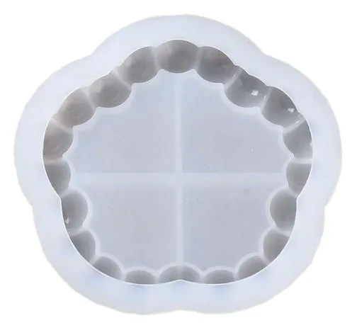 Molde de silicona Posa vaso Pentagonal borde de burbujas