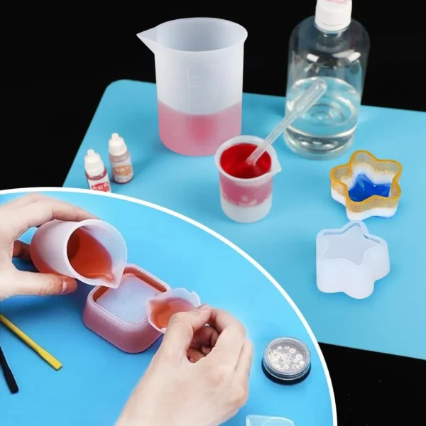 Vaso Medidor de Silicona de 100ml - Jarrita Medidora de Silicona para Resina Epoxi