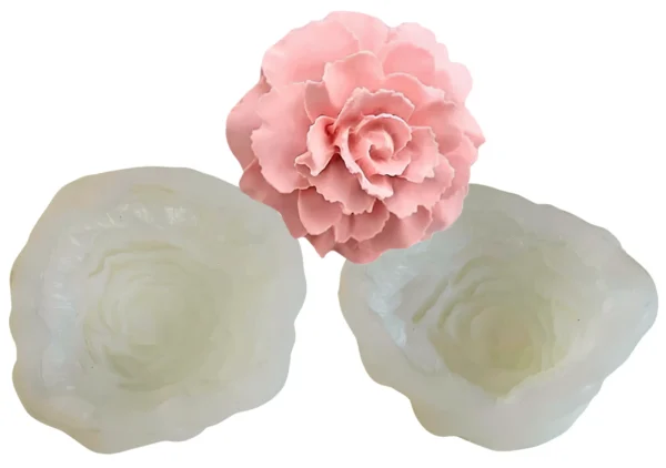 Molde de silicona para vela y yeso Flor peonia 3D chica
